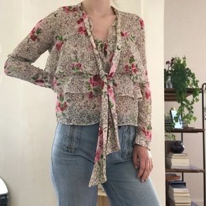 Zara Stars and Flowers Blouse